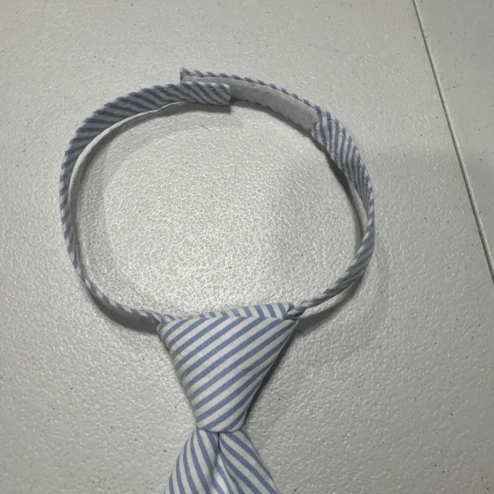 JANIE AND JACK Boys Striped Tie 2-5 Years Blue White Preppy Special Occasion